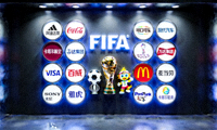 国际足联FIFA合作伙伴Logo墙 - FIFA标志与世界杯元素