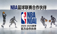 NBA篮球联赛合作伙伴Logo墙 - NBA标志与篮球运动员